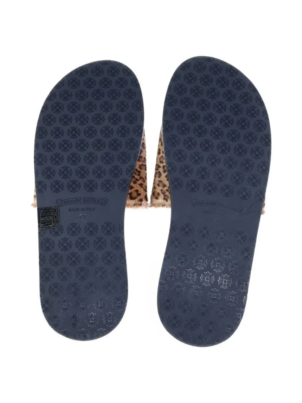 Chrome Hearts CH Slide CH Calf Hair Sandals Red with Plus Patch